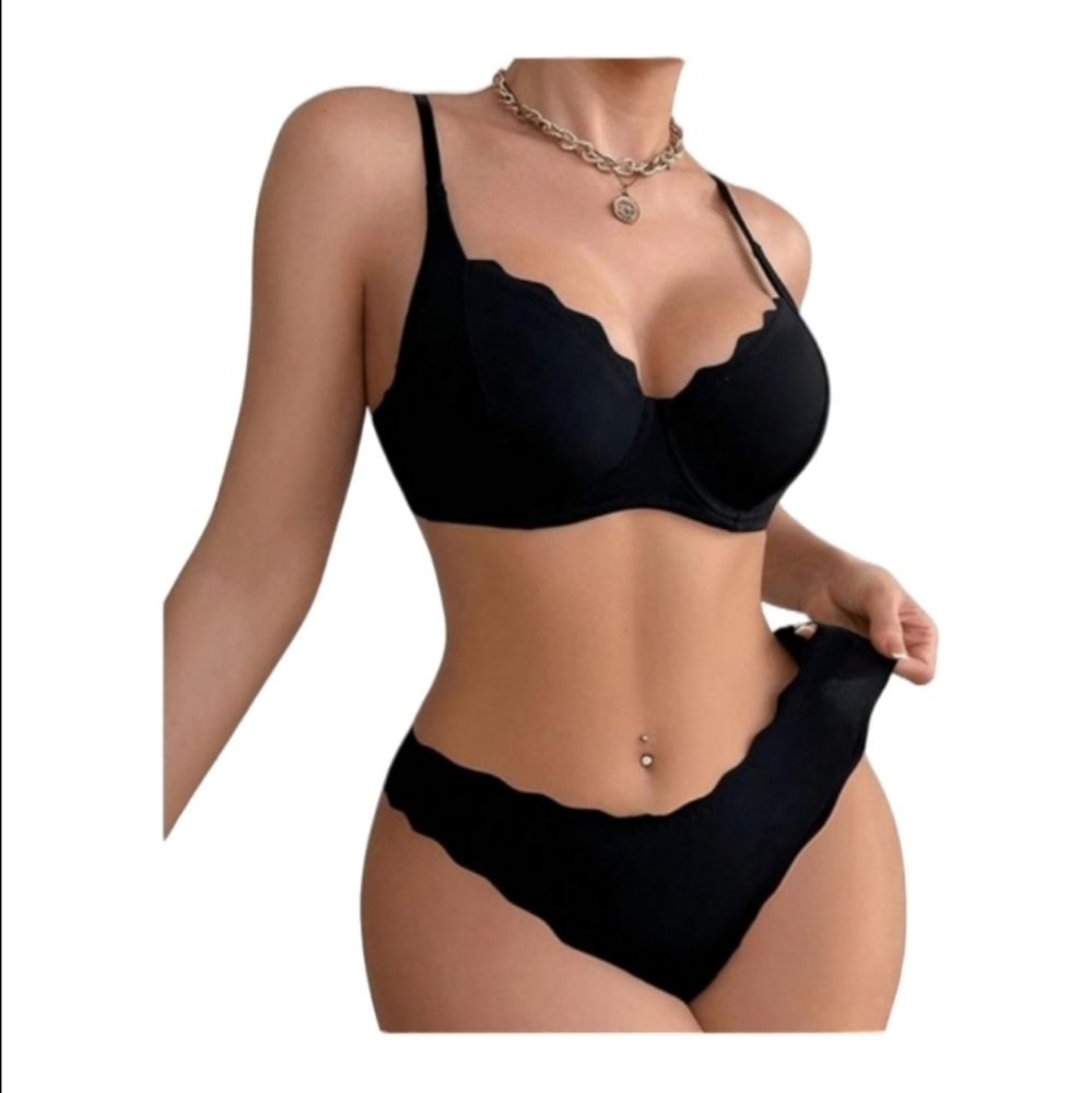 RoseSeek Elegant Black Women Intimate Set
